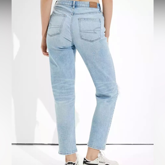 AE Stretch Ripped Mom Straight Jean - Picture 2 of 3